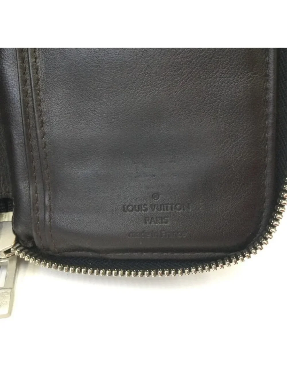 Louis Vuitton Damier Geant Portefeuille Longippe Zip Around Wallet Black
